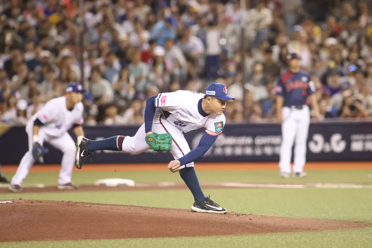 中華隊先發投手陳柏清。  彭欣偉攝