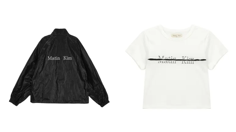 MATIN KIM風衣外套、短版T-shirt是品牌推薦單品。品牌提供