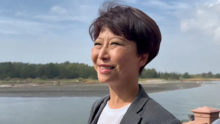 針對郭信良遭判刑，陳亭妃說「不甘我的事」，避談市長初選問題。民眾提供