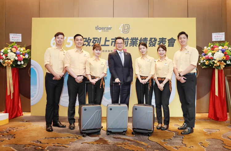 發表會現場也展示即將上市的登機箱「虎翼箱tigercarry+」。虎航提供