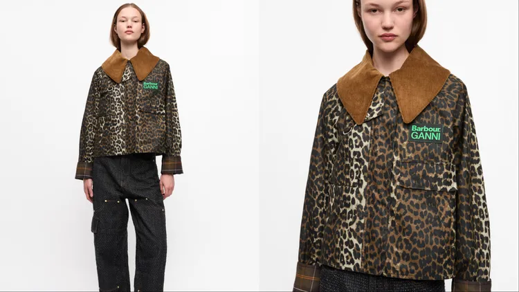 GANNI x Barbour聯名豹紋油布夾克（豹紋），2萬2800元。品牌提供