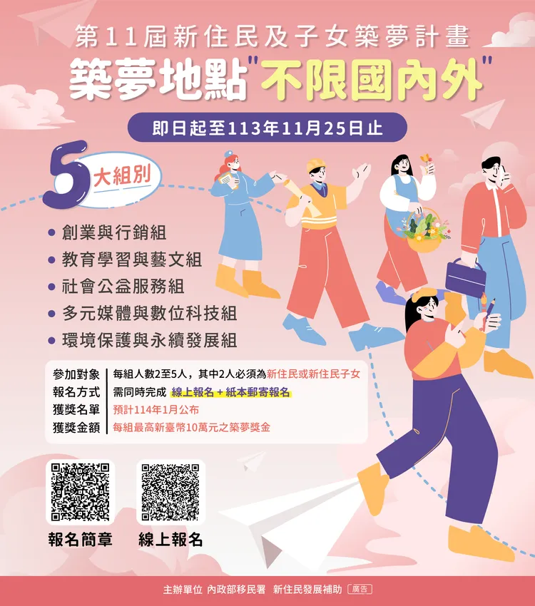 第11屆新住民及子女築夢計畫。移民署提供