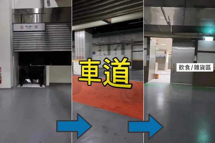 環南市場的動線規劃出現室內人車爭道的情況。洪婉臻提供/合成照片