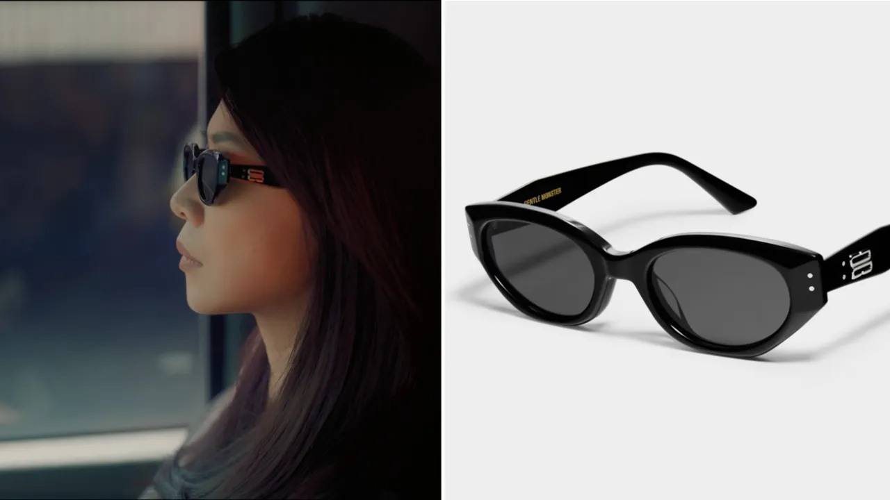 薛亞之配戴GENTLE MONSTER的Rococo鏡款。左圖翻攝Netflix、右圖品牌提供