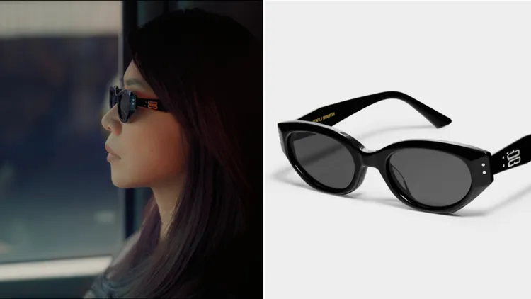 薛亞之配戴GENTLE MONSTER的Rococo鏡款。左圖翻攝Netflix、右圖品牌提供
