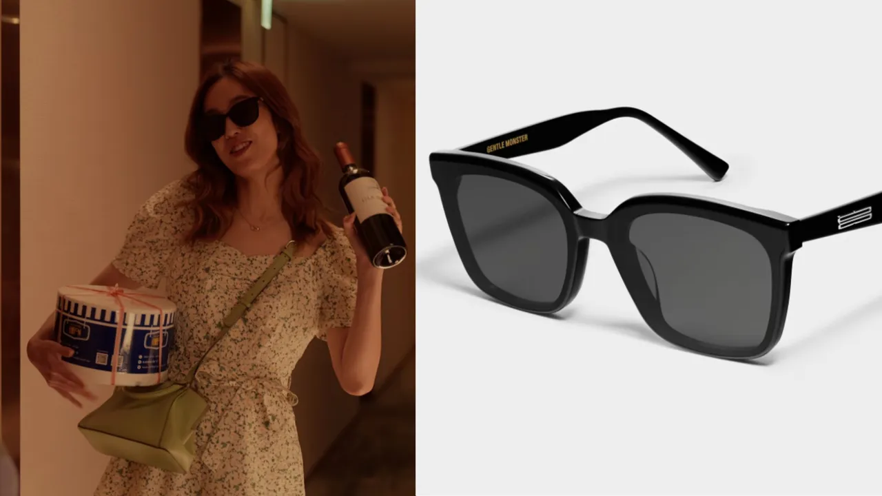 黎芯妮配戴GENTLE MONSTER的PLOT鏡款。左圖翻攝Netflix、右圖品牌提供