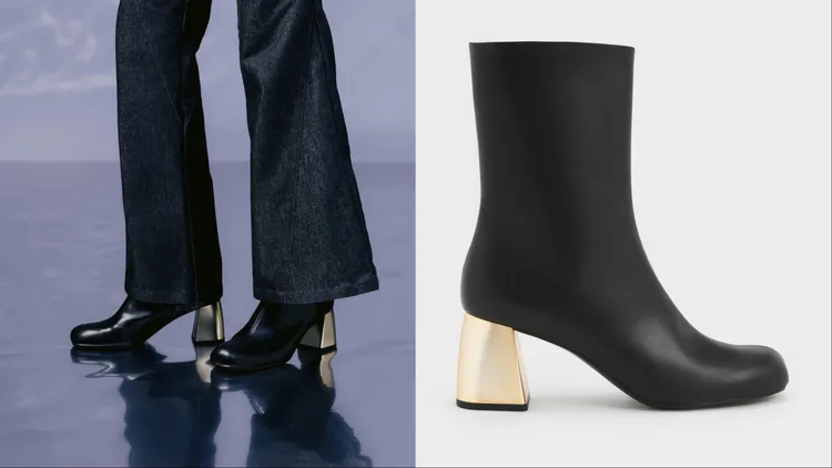 CHARLES & KEITH金屬粗跟短靴，2790元。品牌提供