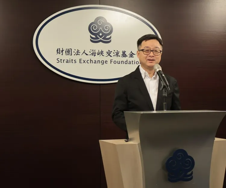 海基會記者會秘書長羅文嘉。中央社