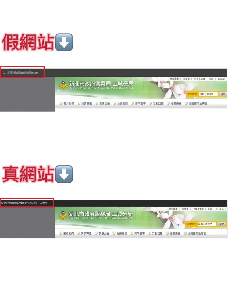 詐團架設假網站。警方提供