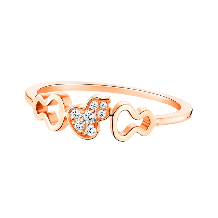 Wulu 18K玫瑰金鑽石戒指，3萬5500元。品牌提供