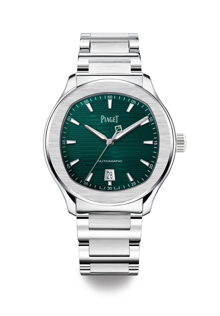 PIAGET Polo系列42毫米礦石綠日期顯示自動上鍊腕錶，47萬5000元。品牌提供