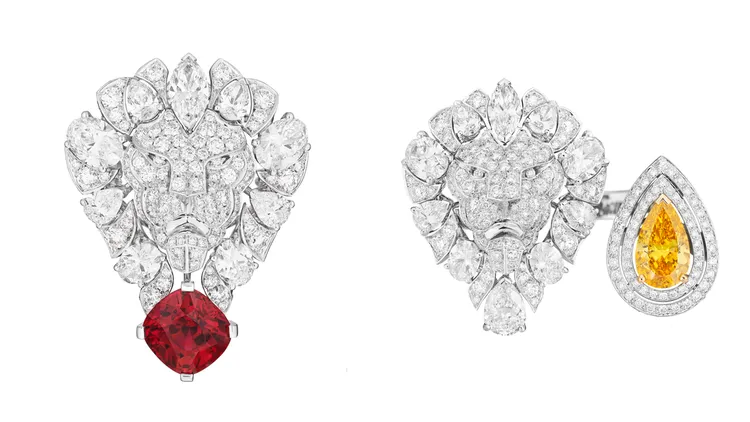 2款Legendary Lion 18K白金戒指。品牌提供