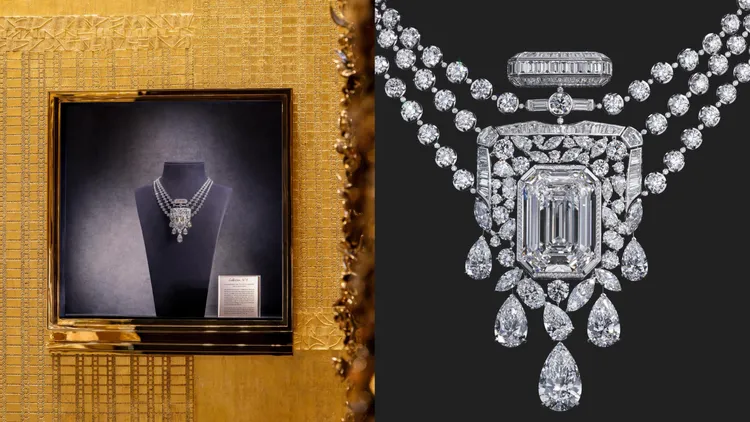 當今在店內展出的香奈兒典藏頂級珠寶55.55項鍊。品牌提供