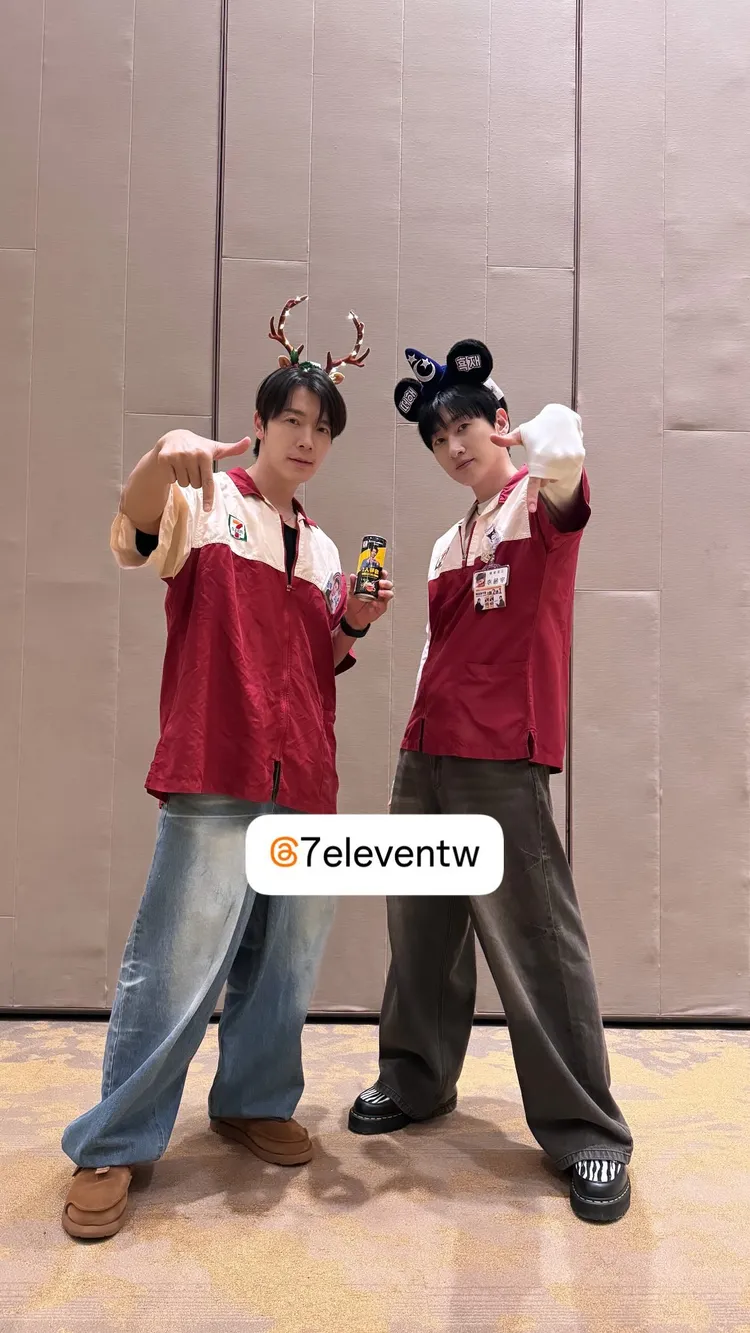 東海（左）、銀赫化身「美味歐巴」，重現廣告台詞。翻攝東海IG