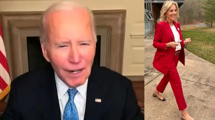 美國總統拜登（左圖，路透社）在大選最後衝刺階段接受小媒體訪問，主動嗆聲川普支持者是「垃圾」（Garbage）。第一夫人吉兒拜登在投票日當天，穿著共和黨代表色紅色套裝去投票。右圖，翻攝X@stillgray