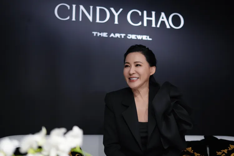 Cindy Chao親臨展覽現場分享創作心路歷程。彭欣偉攝