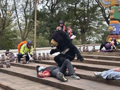 新竹主題樂園大量傷病患搶救演習 模擬地震、黑熊脫逃多重危機