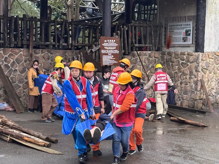 新竹縣大量傷病患搶救演習。新竹縣府提供