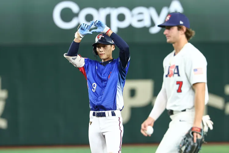 張政禹幫中華隊打下第1分。 棒協提供。 