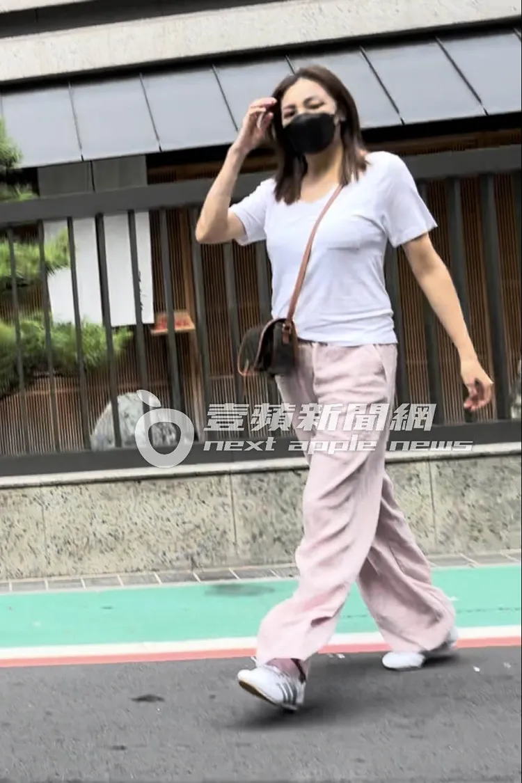 消失2年多的昔日長腿名模陳思璇，戴著口罩十分低調。特勤中心攝