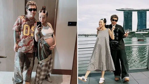 健志帶懷孕6個月老婆新加坡旅行!她只胖肚子不胖四肢水噹噹