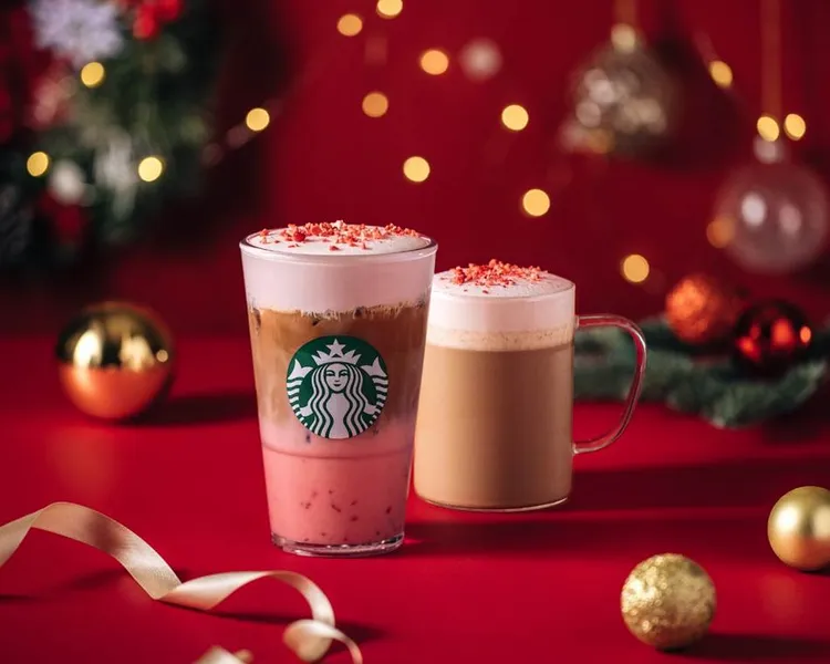期間限定款「西印度櫻桃榛果風味巧克力咖啡」。星巴克提供