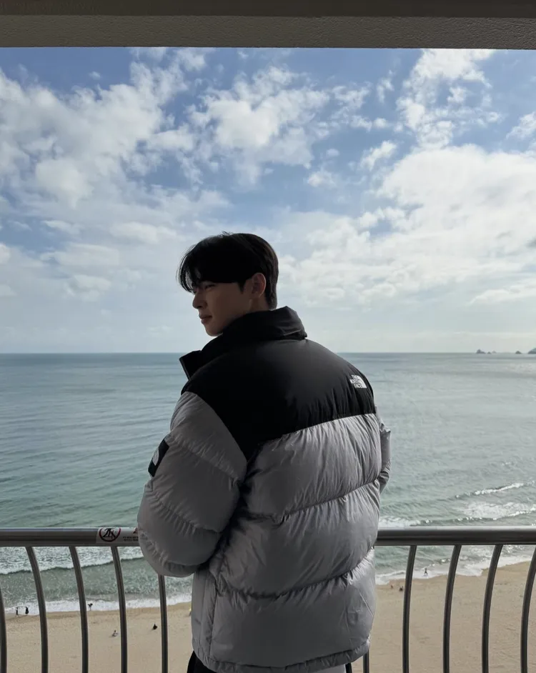 車銀優看海造型選擇The North Face。翻攝車銀優IG