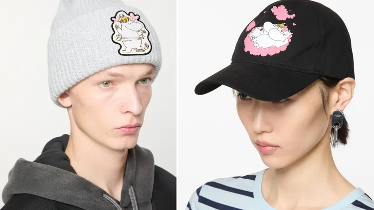 過往帽款上可看到的無表情「小方臉」被超萌的《嚕嚕米》取代。品牌提供