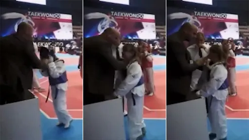 8歲女童跆拳道敗北 教練爸「扯頭盔呼巴掌」被譙爆後摟女喊冤