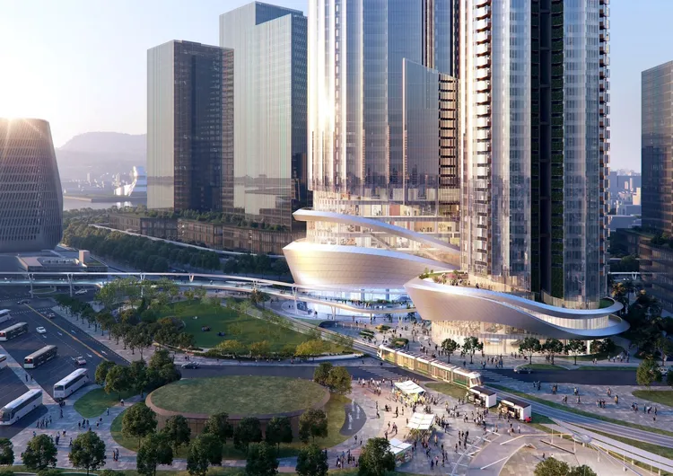 高雄市大眾捷運系統黃線 Y15 站土地開發案由鴻海獲選最優申請人，取得該案投資權。捷運局提供