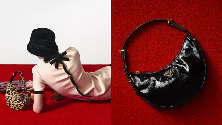 PRADA Arqué包在節日系列中推出全新材質。品牌提供