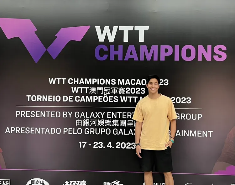 吳翔震去年去澳門看WTT冠軍賽。經紀人提供