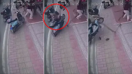 驚悚影片|起重機吊鉤甩落 連人帶車一起砸飛