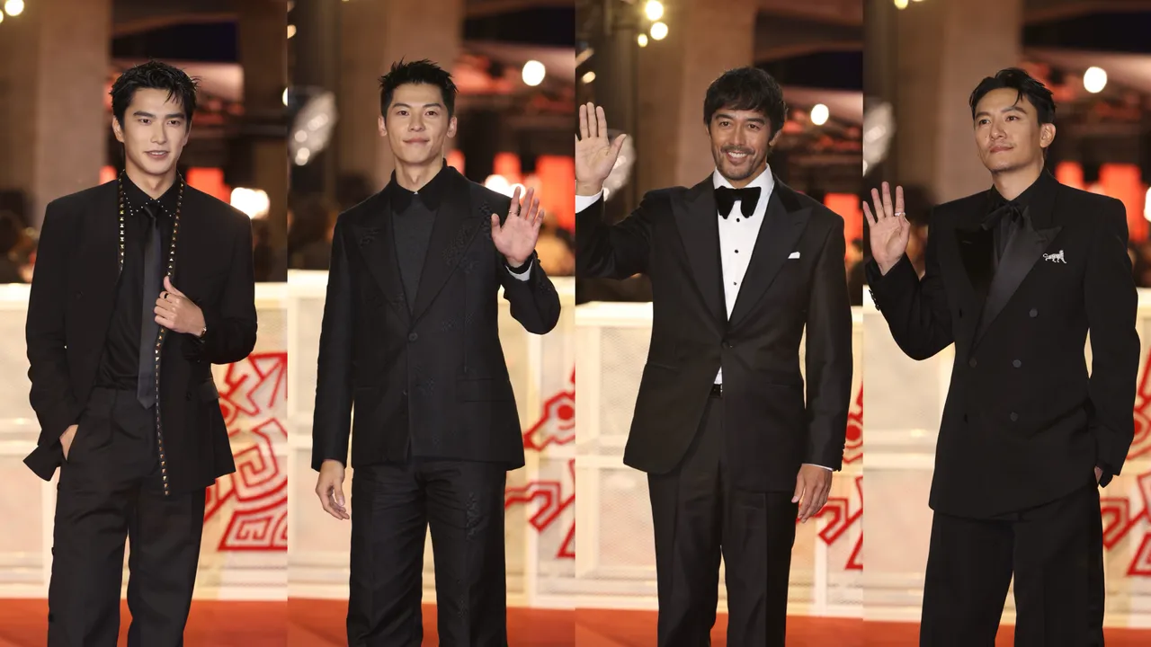 曾敬驊（左起）、許光漢、阿部寬、張震。攝影中心攝