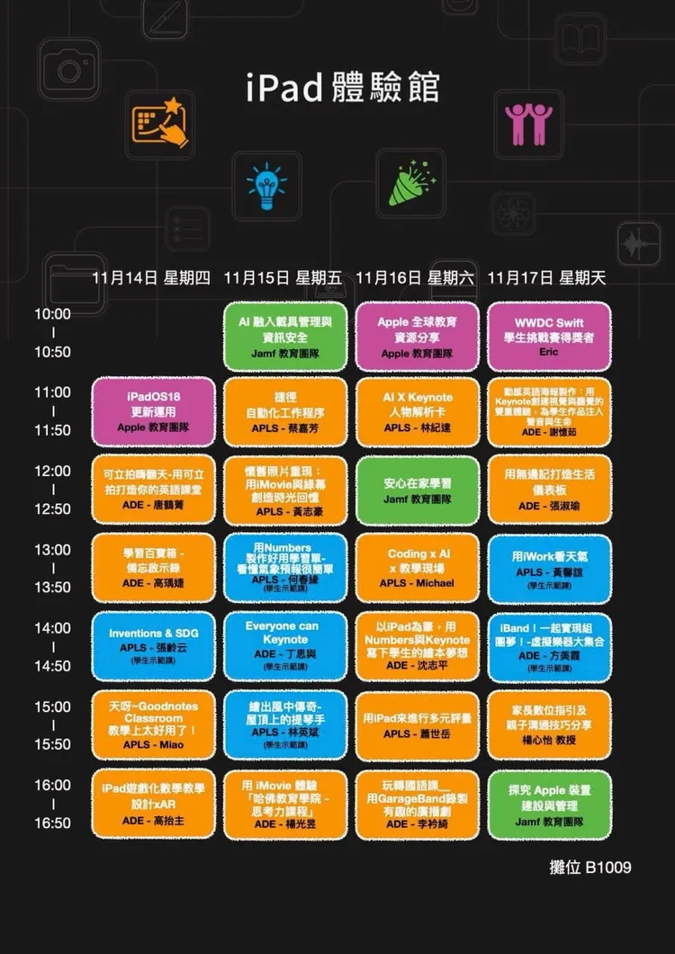 今年「大教室」的課程首次包含了學生公開觀課。Apple提供