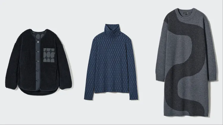 刷毛開襟外套（左起）1290元、HEATTECH高領T恤590元、小羊毛圓領洋裝1490元。品牌提供