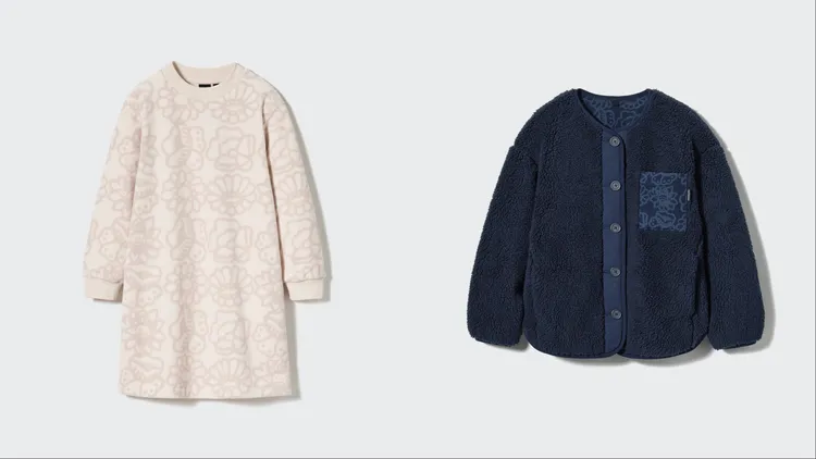 童裝刷毛洋裝（左）、童裝刷毛開襟外套（右），各790元。品牌提供