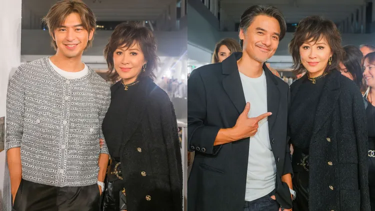 劉嘉玲與陳柏霖（左圖左）、馮德倫（右圖左）合影。翻攝劉嘉玲IG