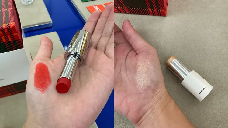 豔紅唇膏、回憶幻彩膏。張家玲攝