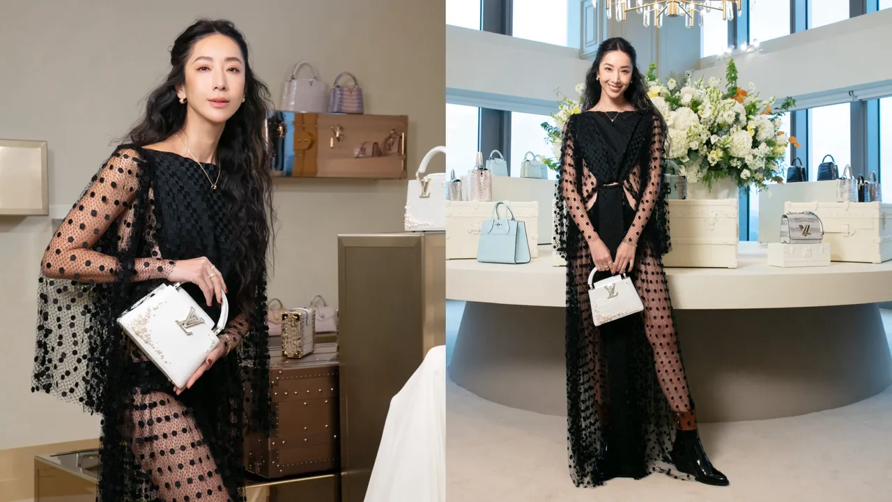 隋棠今日出席LV珍稀皮革展，身上的透視禮服性感到讓人不知往哪看。品牌提供