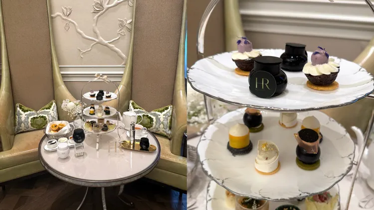 赫蓮娜與台北文華東方酒店「青隅」合作，獻上黑白繃帶主題下午茶，共有1580、2380、4280三價位（另加10%）。張家玲攝