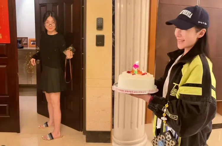 蕭亞軒手捧蛋糕為蜜雪提前慶生。翻攝蜜雪IG限動