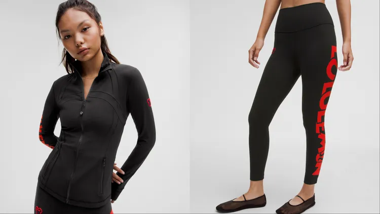 Disney x lululemon Define外套Nulu（左）5600元、Align高腰緊身褲（右）3680元。品牌提供