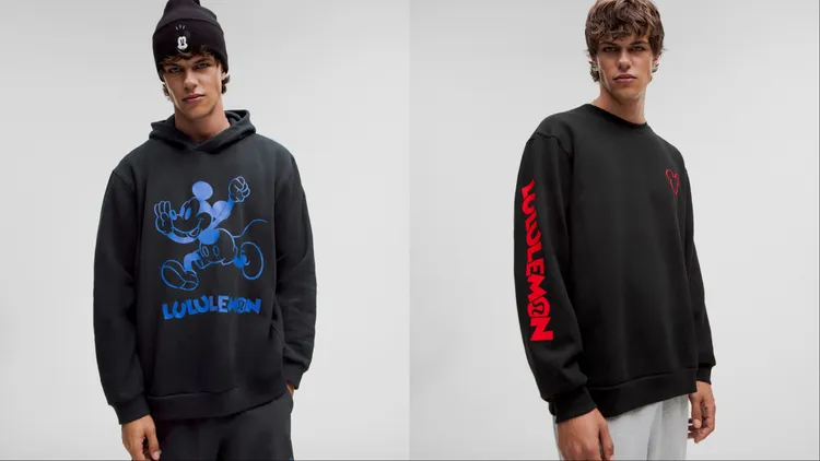 Disney x lululemon Steady State套頭連帽上衣（左）4780元、Steady State圓領上衣（右）3980元。品牌提供