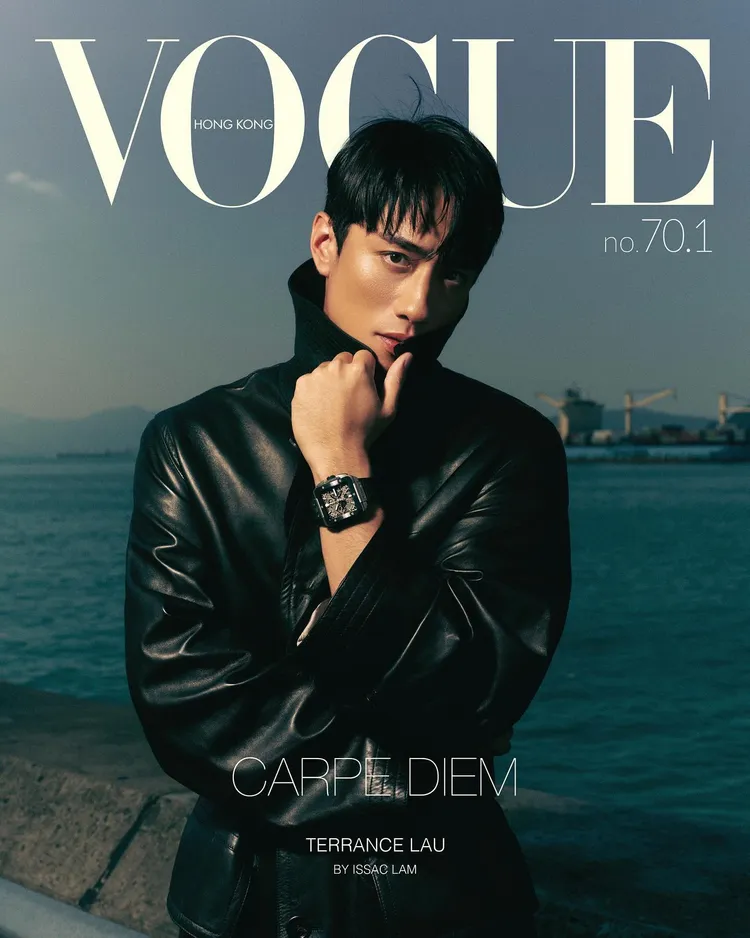 劉俊謙穿著dunhill 2024秋冬系列皮衣。翻攝voguehongkong IG