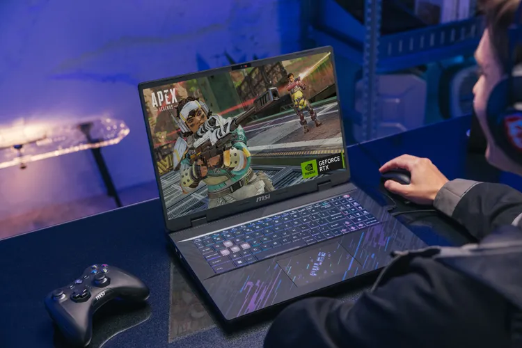 Pulse 16 AI以象徵強大能量的脈衝線條巧妙綴飾於機身。微星提供