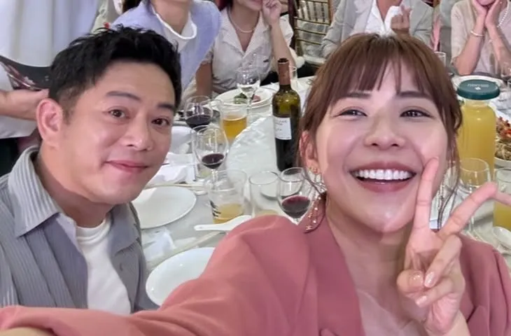 林萱瑜與老公Junior一起去喝喜酒。翻攝林萱瑜IG