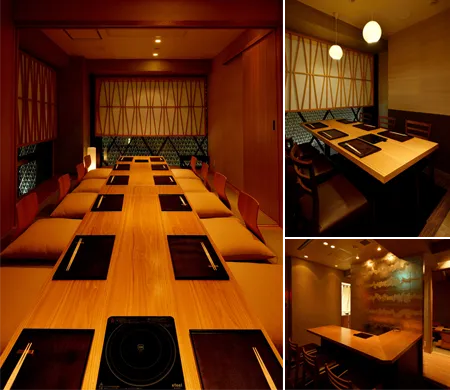 銀座 きた福餐廳內客人是坐在榻榻米地板上用餐，也有單桌可坐6人的小包廂。翻攝官網