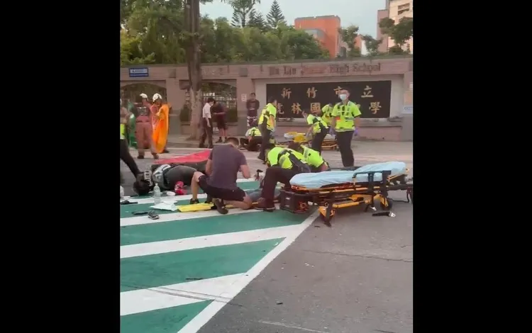 現場至少6人受傷。翻攝自新竹爆料公社