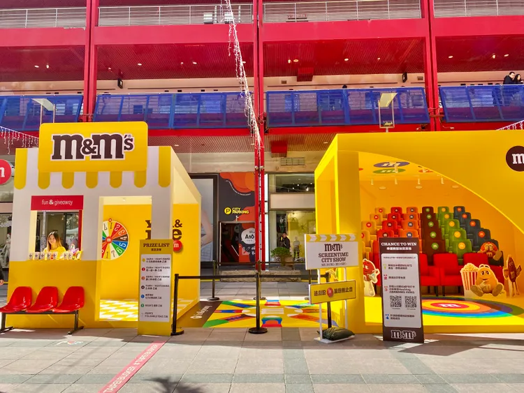 「M&M'S Screentime City電影院」打造出販賣部、影廳等設施。莊偉祺攝